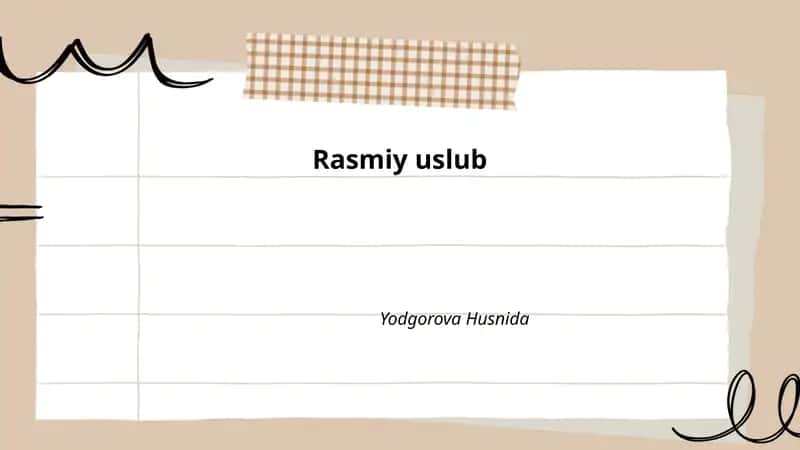 Rasmiy uslub