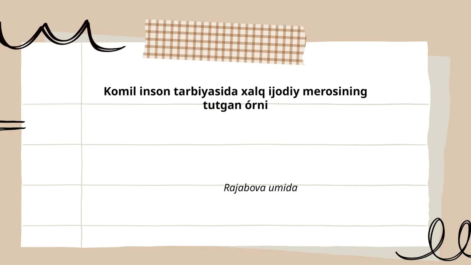 Xalq ijodiy merosi tarbiyada tutgan o‘rni