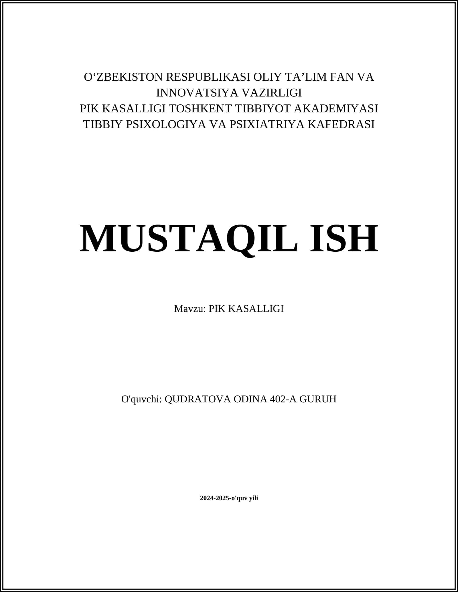 PIK KASALLIGI