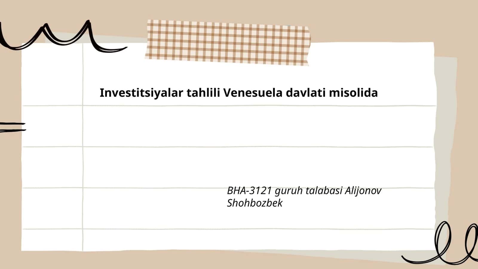Venesuela investitsiya muhiti