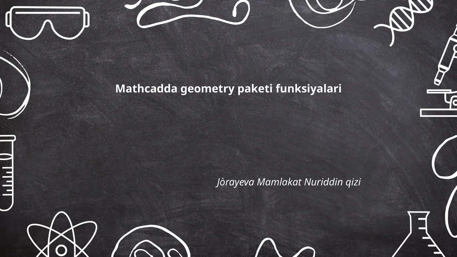 Mathcadda geometry paketi funksiyalari