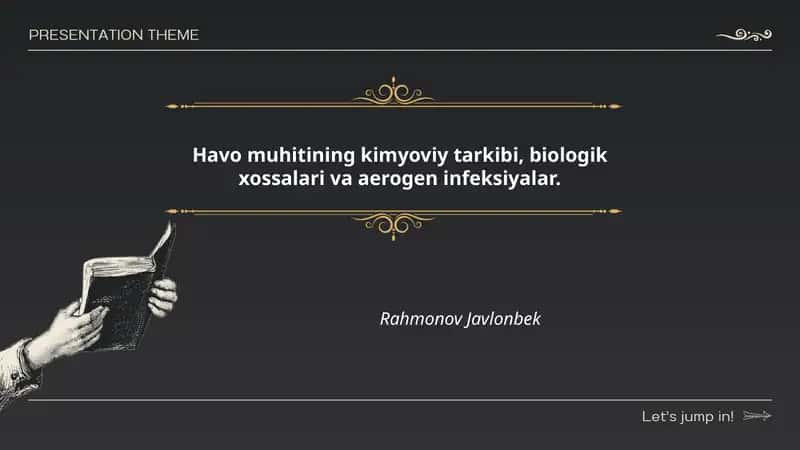 Havo muhitining kimyoviy tarkibi, biologik xossalari va aerogen infeksiyalar