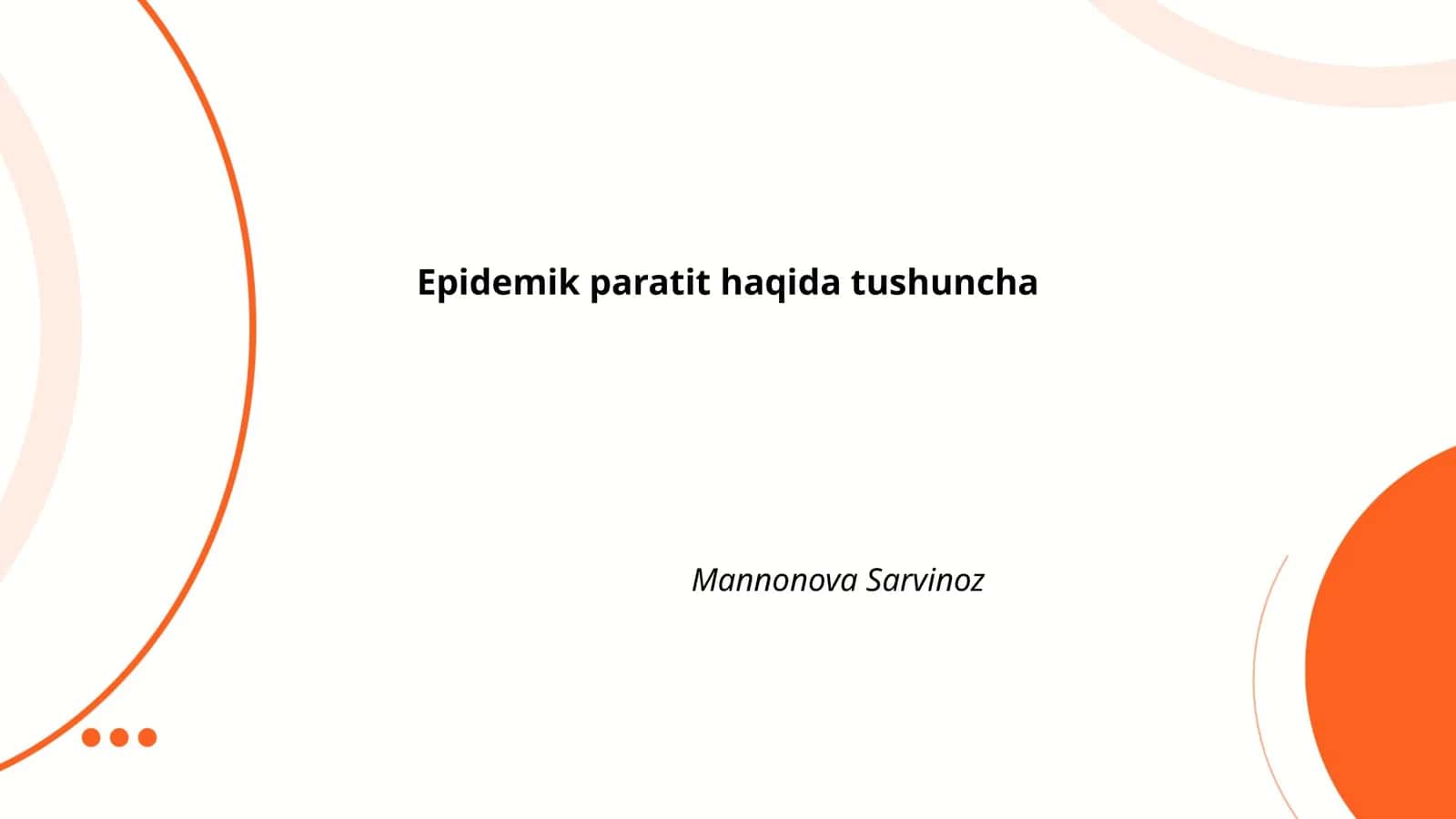Epidemik paratit haqida tushuncha