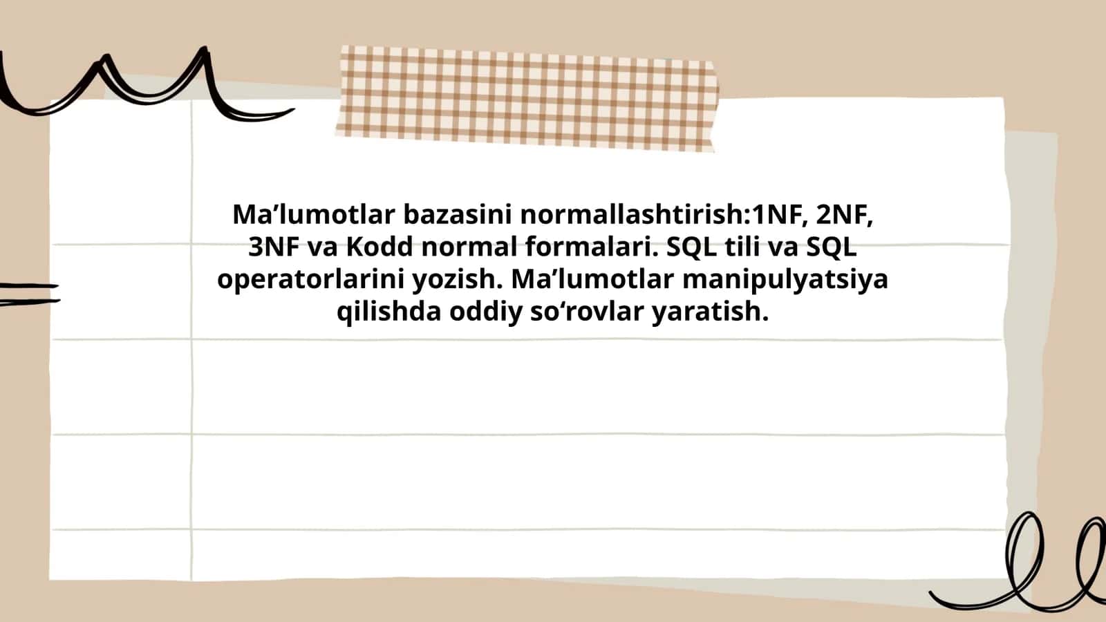 Ma’lumotlar bazasini normallashtirish