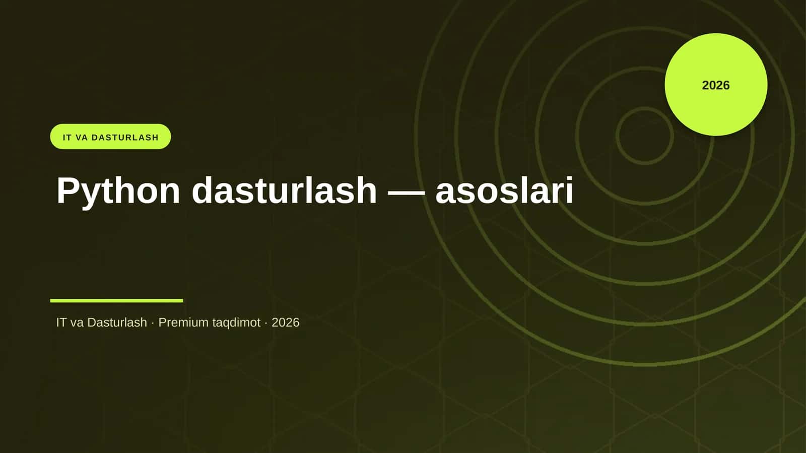 Python dasturlash — asoslari