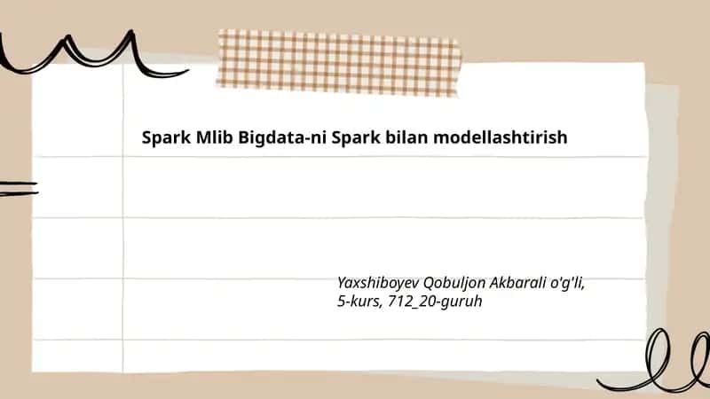 Apache Spark MLib