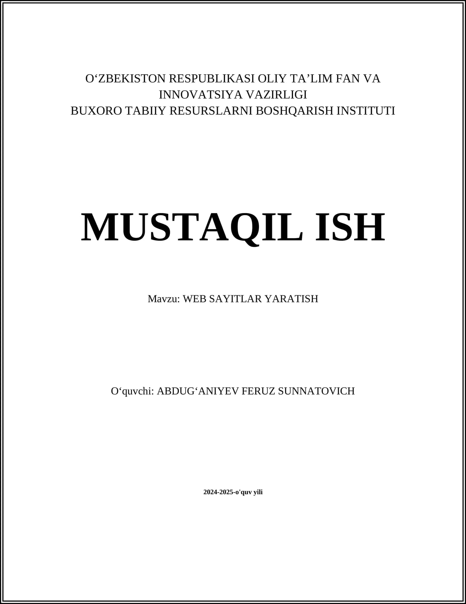 WEB SAYITLAR YARATISH